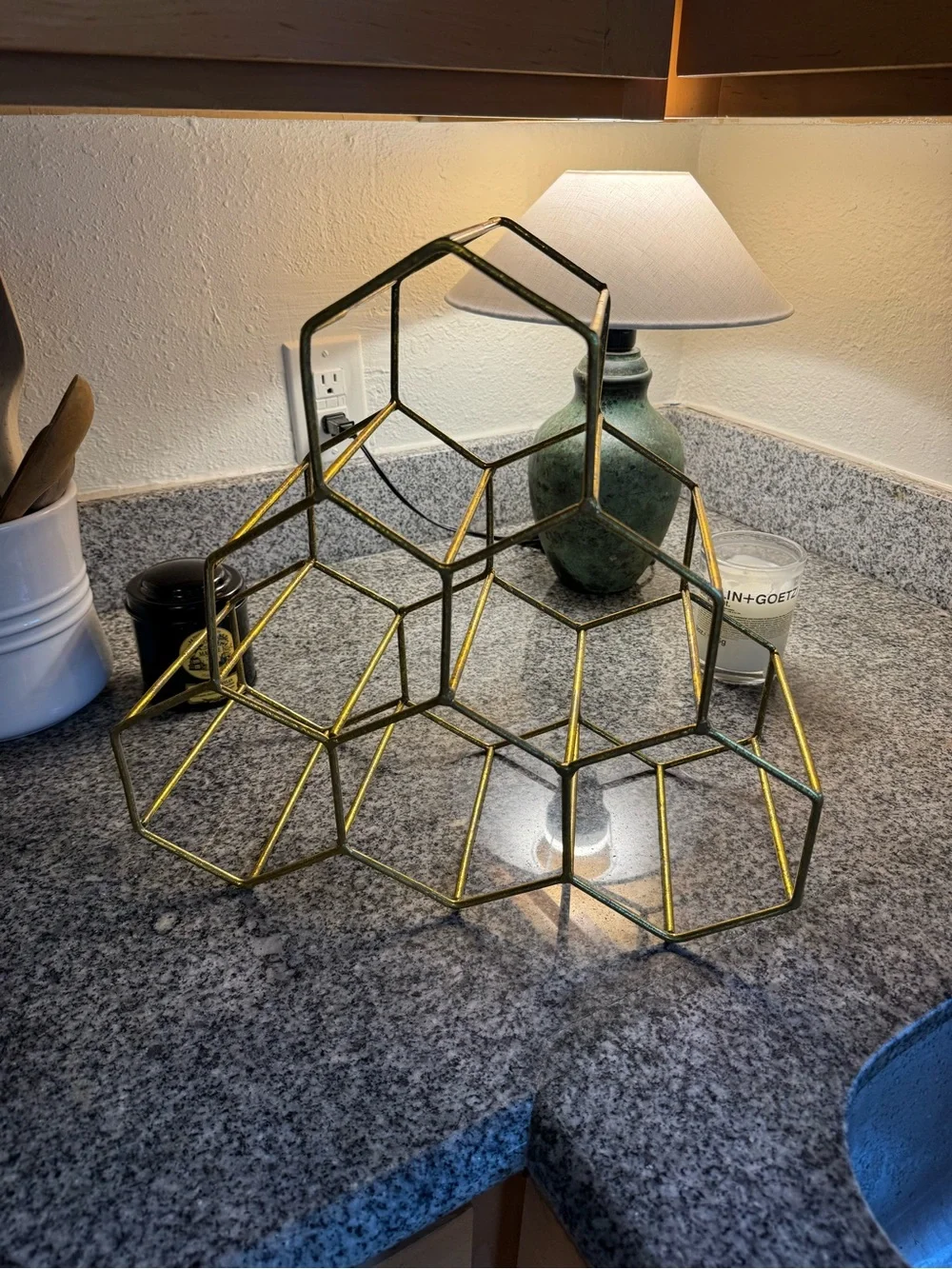 Gold Geometric Wine Rack - Picture 4 of 7